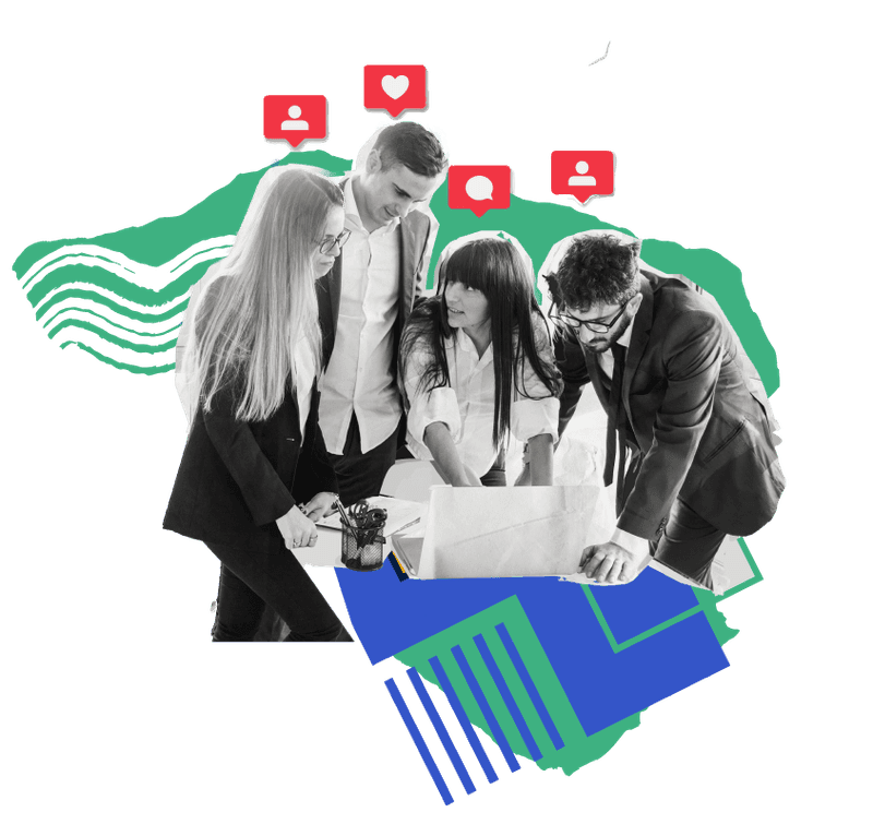 Team collaborating on digital solutions